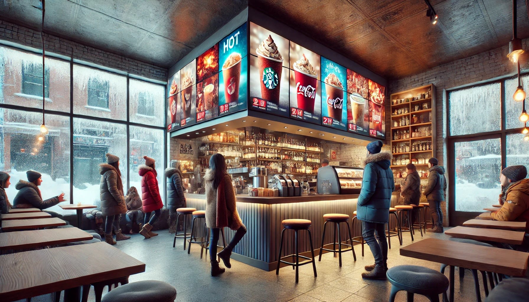 Pantallas con contenido adaptativo al clima